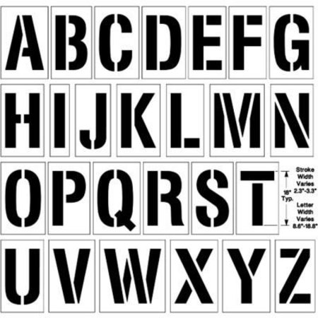 NEWSTRIPE Newstripe 18" Alphabet Kit, 1/8" Thick, PolyTough, Plastic, White 10004924